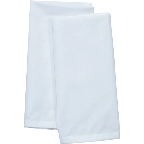 Mainstays Mainstays Solid Napkin, Arctic White, 18"W x 18"L , 2 Piece - Walmart.com | Walmart (US)