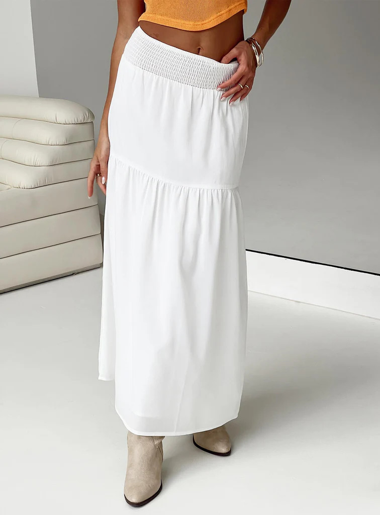 Dion Maxi Skirt White | Princess Polly US
