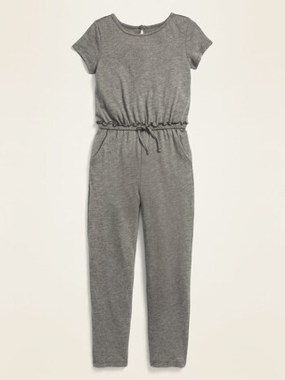 Slub-Knit Short-Sleeve Jumpsuit for Girls | Old Navy (US)