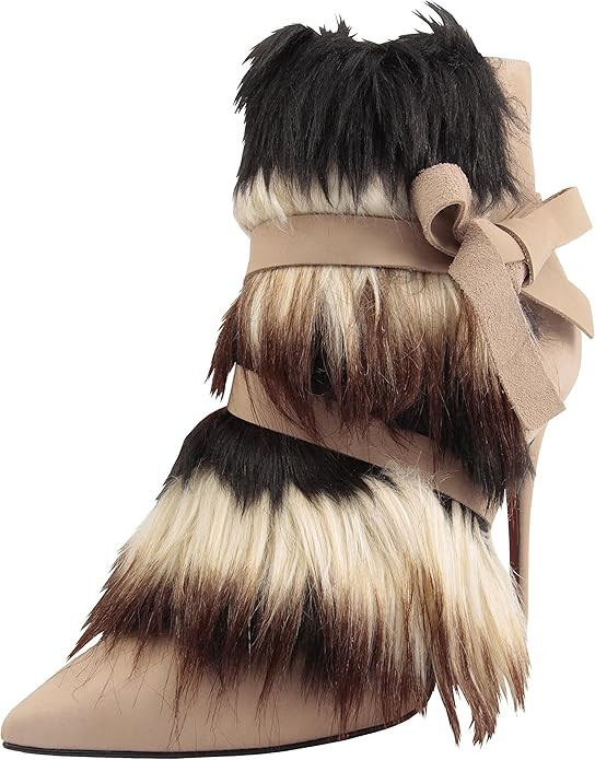 Carrano Farrah Leather Stiletto Boot w/Fur | Amazon (US)