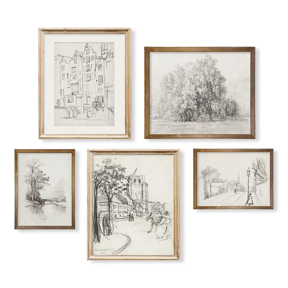 French Country Kitchen Etching Print Poster - Rustic Modern Farmhouse Drawing Wall Art Decor - Mi... | Amazon (US)