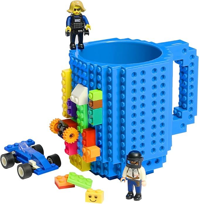 Lumsburry Build-on Brick Coffee Mug, Funny DIY Novelty Cup with Building Blocks Creative for Kids... | Amazon (US)