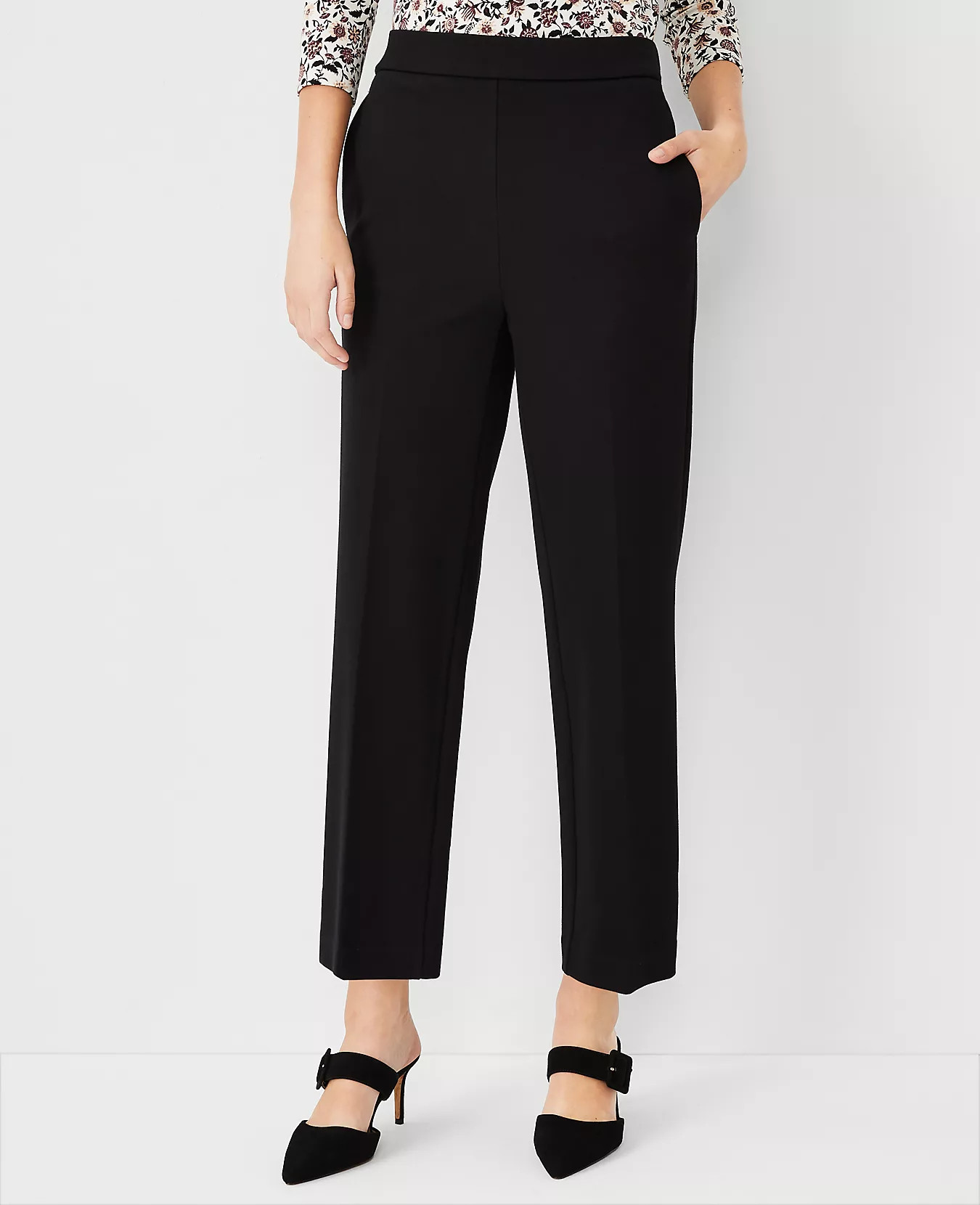 The High Waist Straight Easy Ankle Pant | Ann Taylor (US)