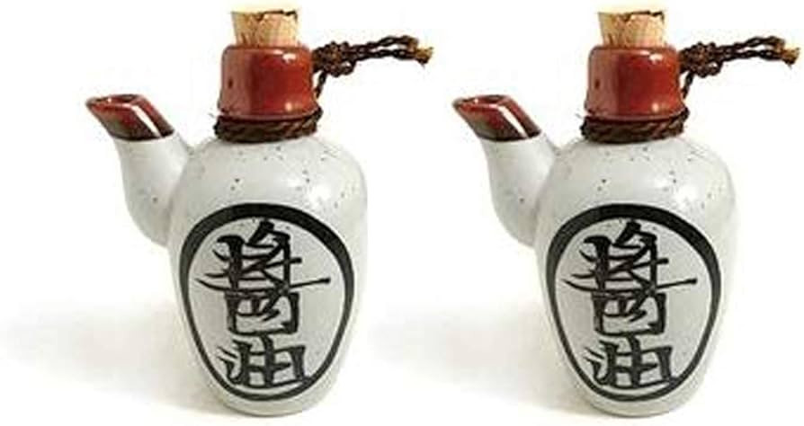 JapanBargain 2654, Soy Sauce Dispenser With Cork Top Stopper Traditional Japanese Pottery Shoyu B... | Amazon (US)
