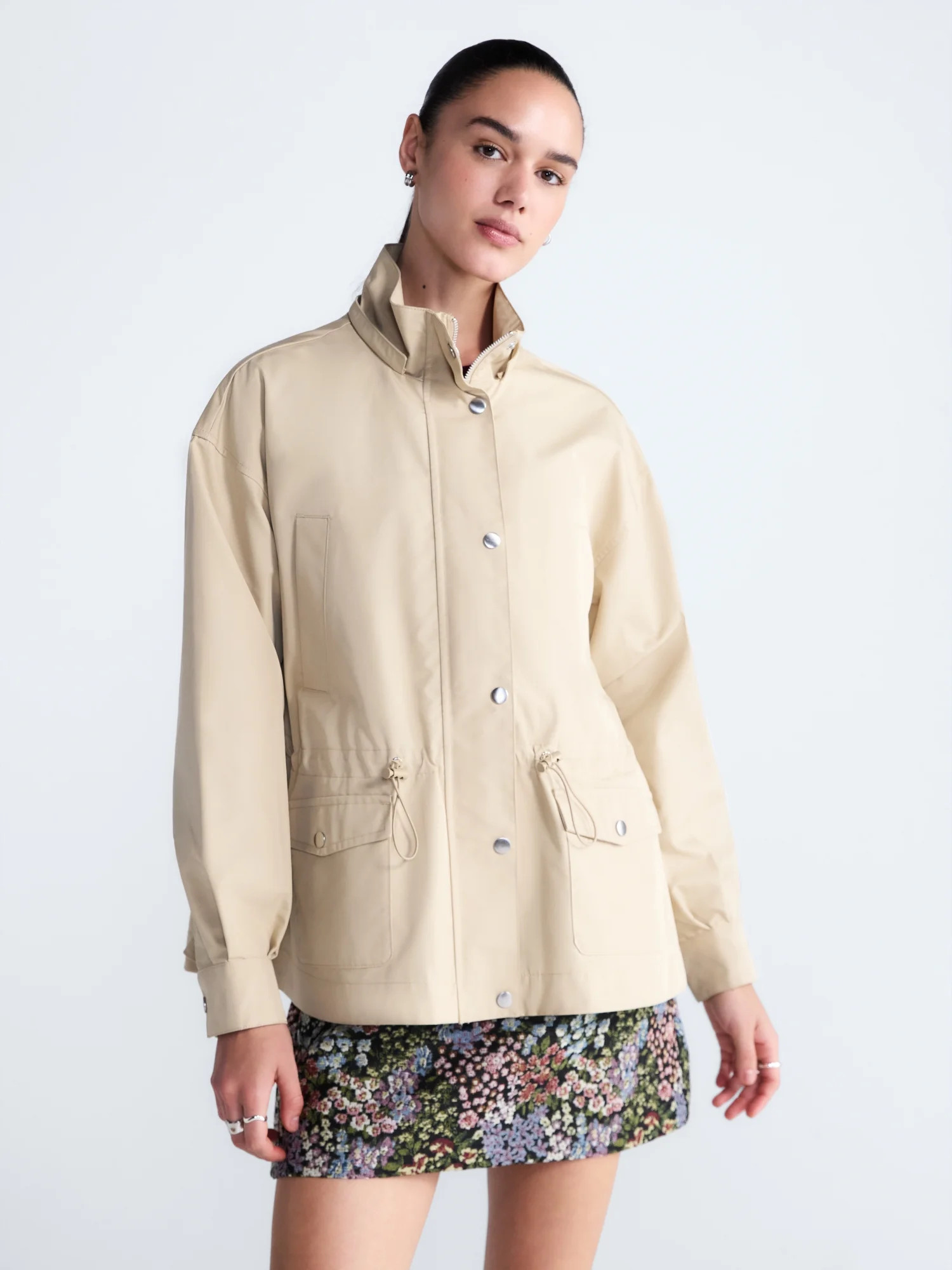 Free Assembly Women's and Women's Plus Cinched Utility Jacket with Hood, Sizes XS-4X | Walmart (US)