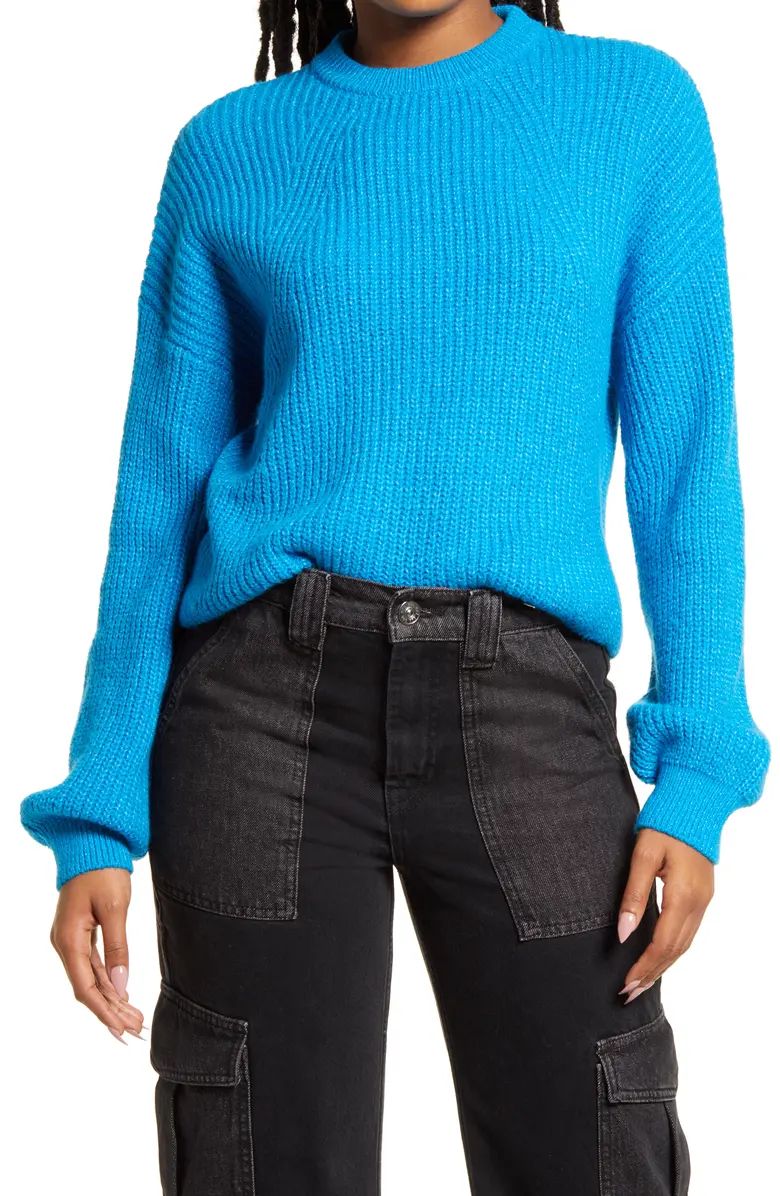 Rib Crop Crewneck Sweater | Nordstrom