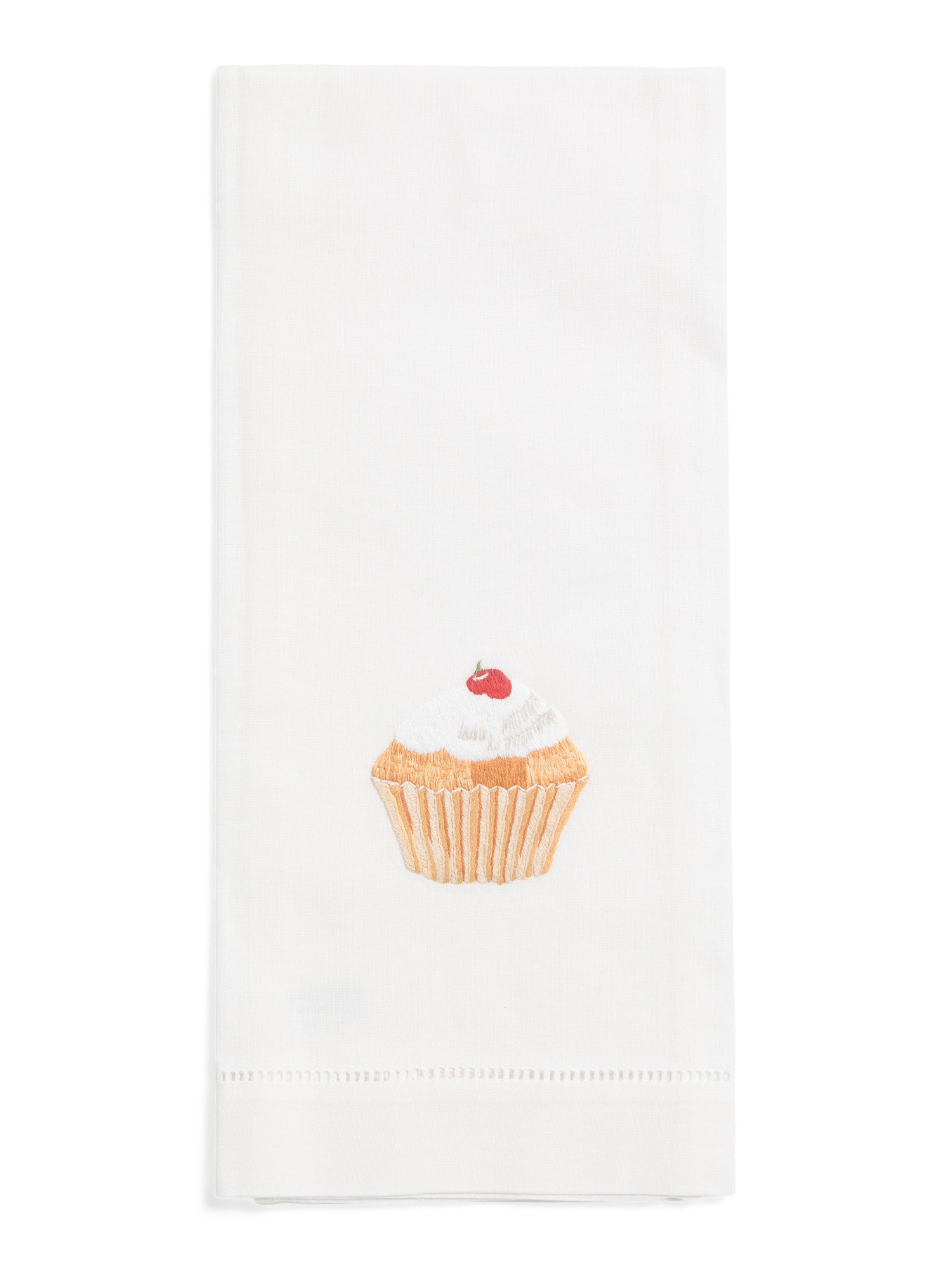 Hand Embroidered Cupcake Cherry Hand Towel | TJ Maxx