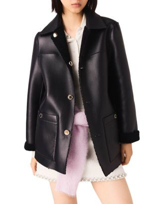 Maje Reversible Faux Leather Fleece Jacket | Bloomingdale's Women | Bloomingdale's (AU)
