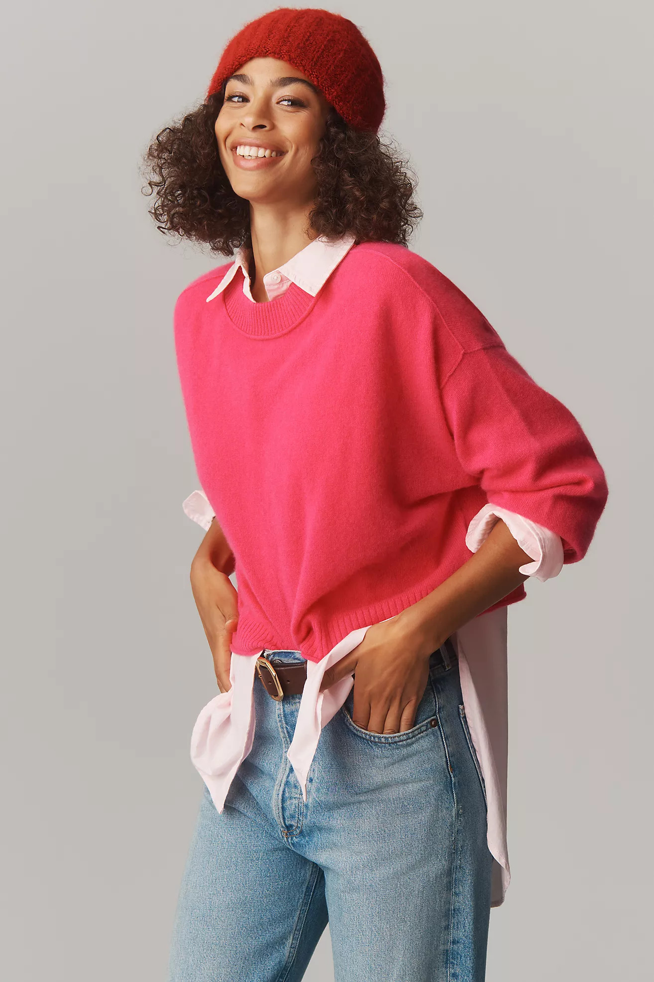 The Goldie Cashmere Long-Sleeve Crew-Neck Sweater | Anthropologie (US)