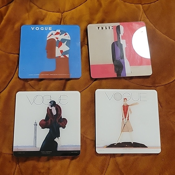 4 Vogue Cork Back Coasters | Poshmark