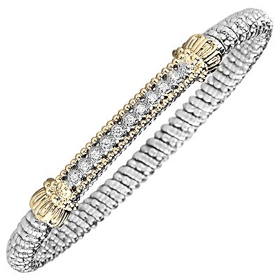 Vahan Bracelets ~ Sterling Silver & 14K Gold ~ 0.15cttw Diamonds ~ 4mm Width  | eBay | eBay AU