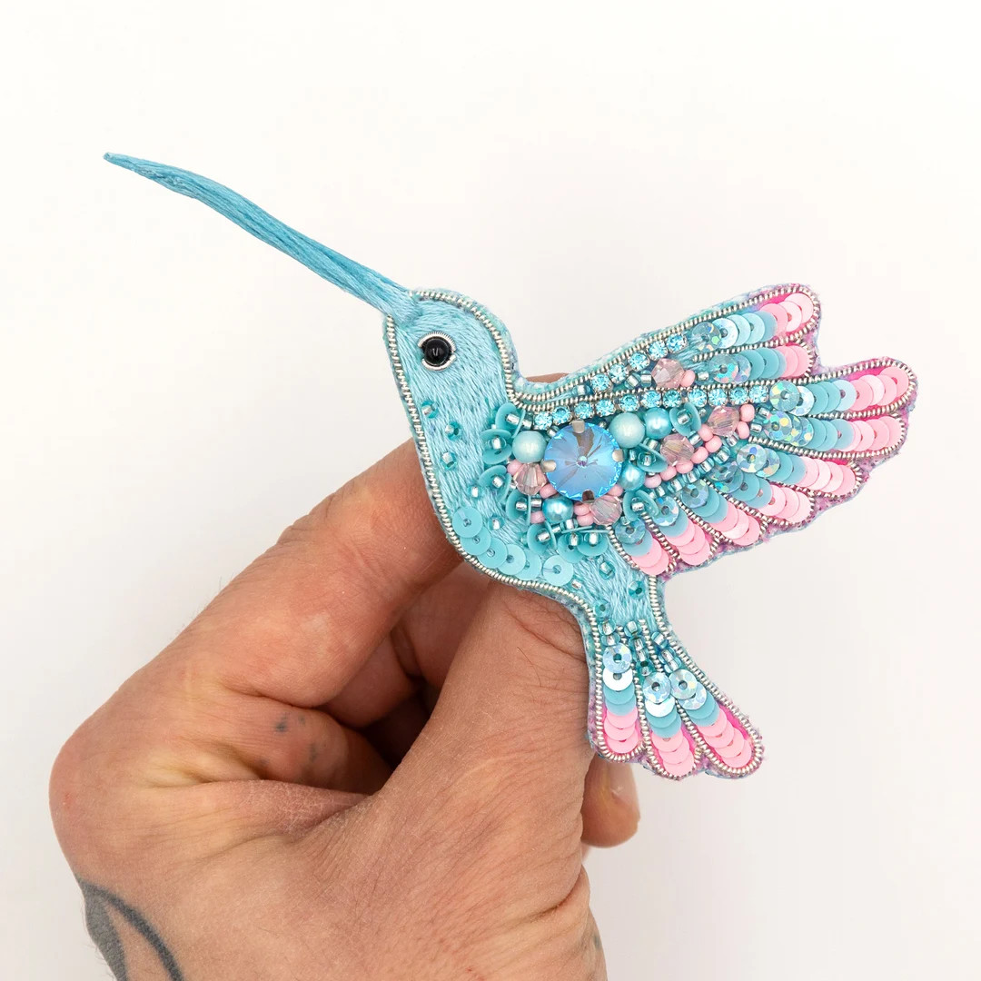 Bead Embroidery Kit Hummingbird. Seed Bead Brooch Kit. DIY Craft Kit. Bird Beading Kit. Needlewor... | Etsy (US)