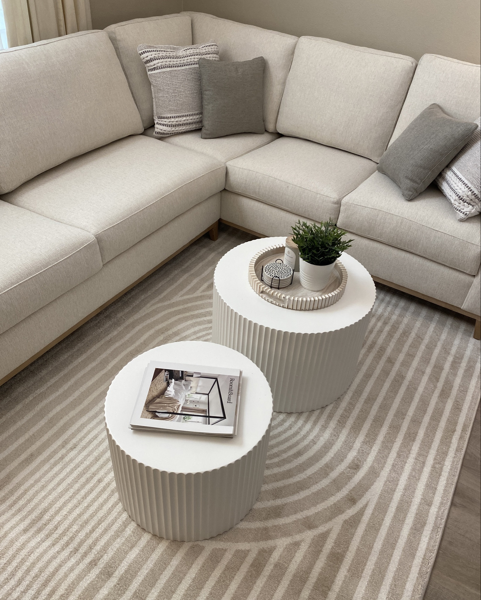 Sharing a bit of my living room upgrade. Got this beautiful rug and nesting coffee tables for super great price. Sofa was custom made, but I’m linking similar ones for a bit less. If you live in Southern California and would like a contact for the custom made sofa shop, just send me a DM and I’ll be happy to connect you. 

#LTKsofa #LTKrug #LTKlivingroom #LTKcoffeetable #LTKmodernstyle #LTKneutralstyle #LTKsectional #LTKwalmart  #LTKhomedecor #LTKneutrallivingroom #LTKsectionalsofa #LTKaffordablestyle 
#LTKnestingcoffeetables #LTKneutralrug



#LTKsalealert #LTKhome