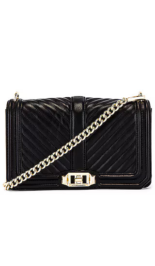 Chevron Quilted Love Crossbody Bag in Black | Revolve Clothing (Global)