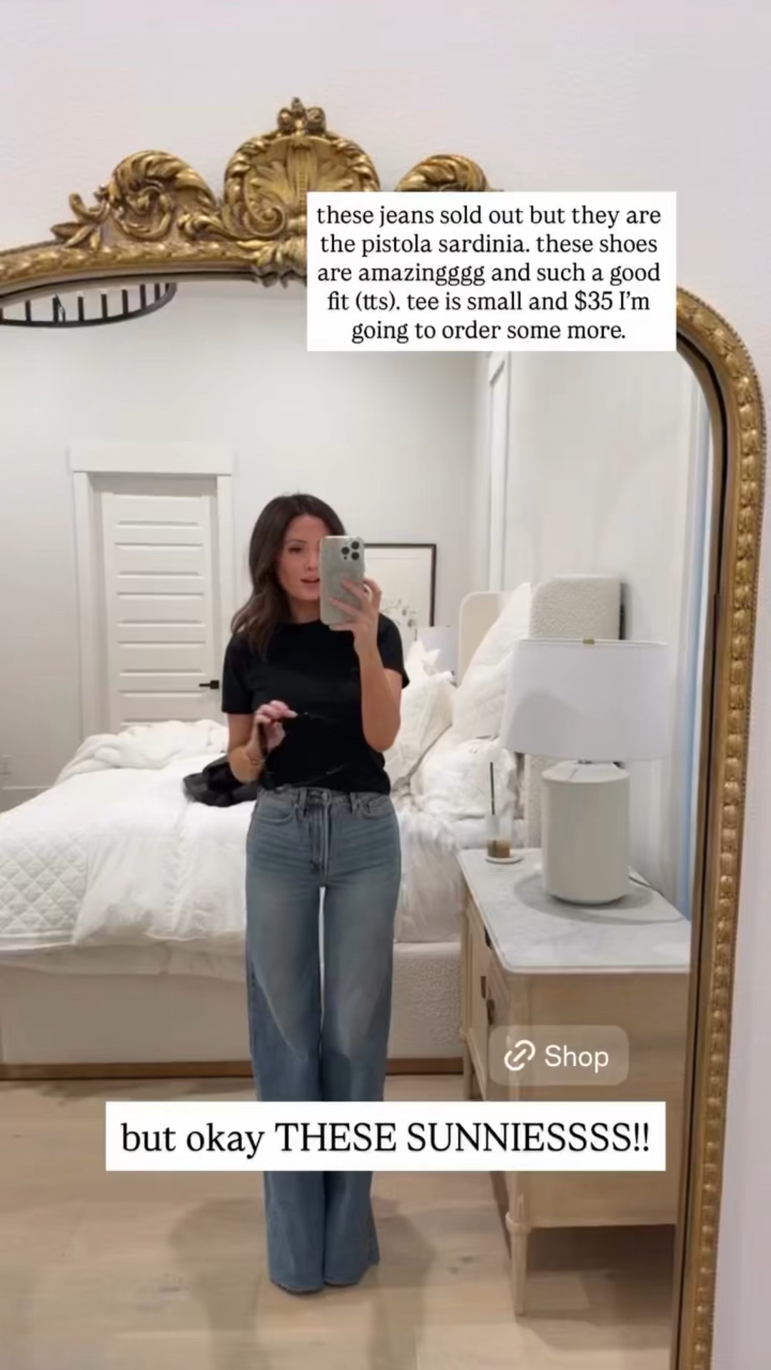 NSALE TRYON 💛 Add these Pistola Sardinia jeans to your wishlist! Shoes are amazing and fit tts, tee is a small and only $35 (going to order more!), and the sunnies… are everything! 

#LTKStyleTip #LTKSeasonal #LTKSaleAlert