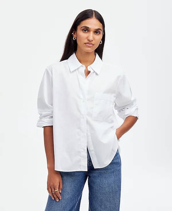 Easy Y-Neck Button-Up Shirt | Madewell