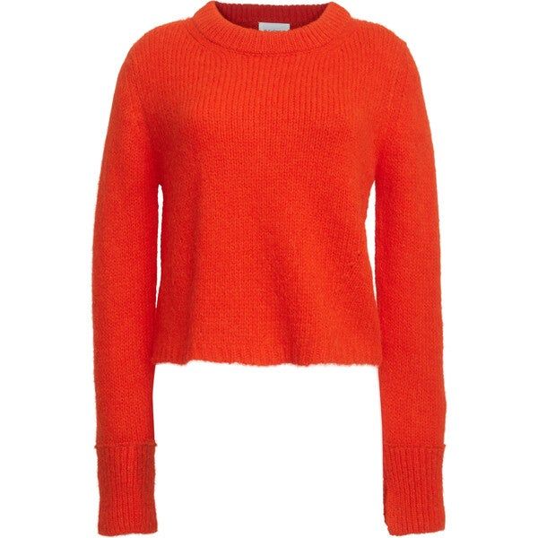 Women's Ava Cropped Slim Fit Sweater, Tomato | Maisonette