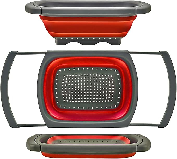 Qimh Colander Collapsible, Over The Sink Veggies/Fruit 6-Quart Strainers and Colanders with Exten... | Amazon (US)