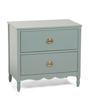 26X25X16 2 Drawer Side Table, Gold | TJ Maxx