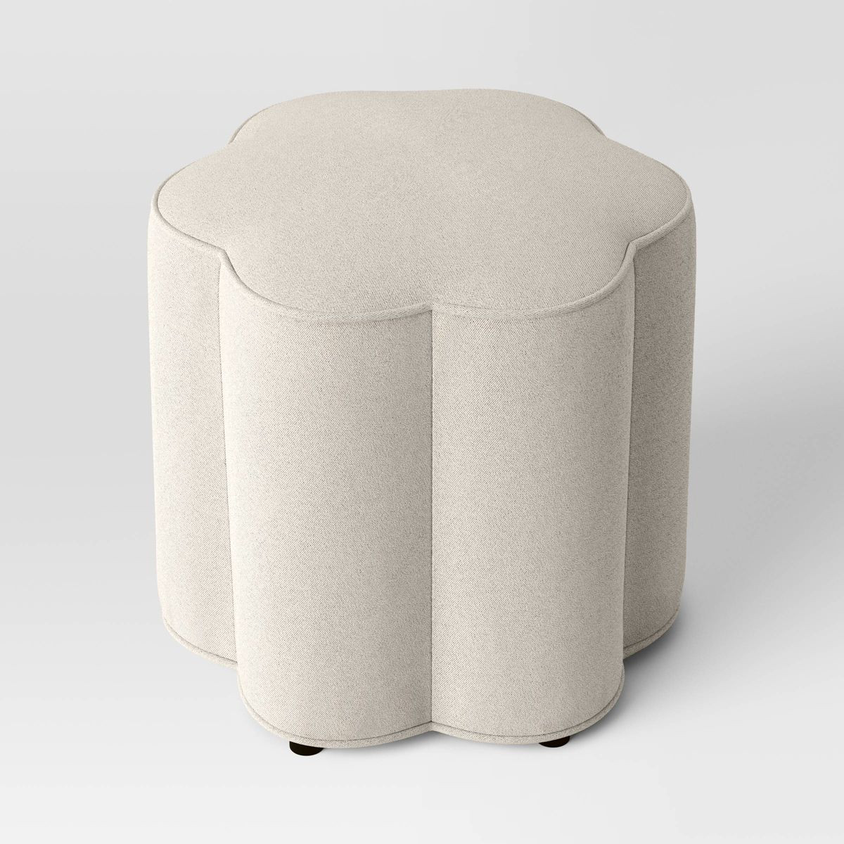 Scallop Upholstered Ottoman Cream - Room Essentials™ | Target
