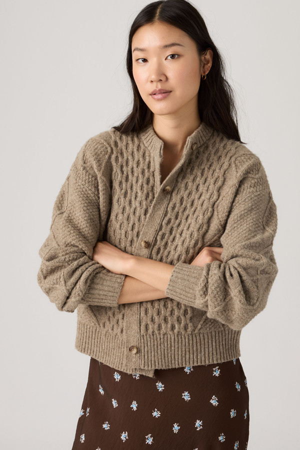 Levi's Charlotte Crewneck Cardigan - Femme - Beige / Mushroom Heather - S | Levi's EU