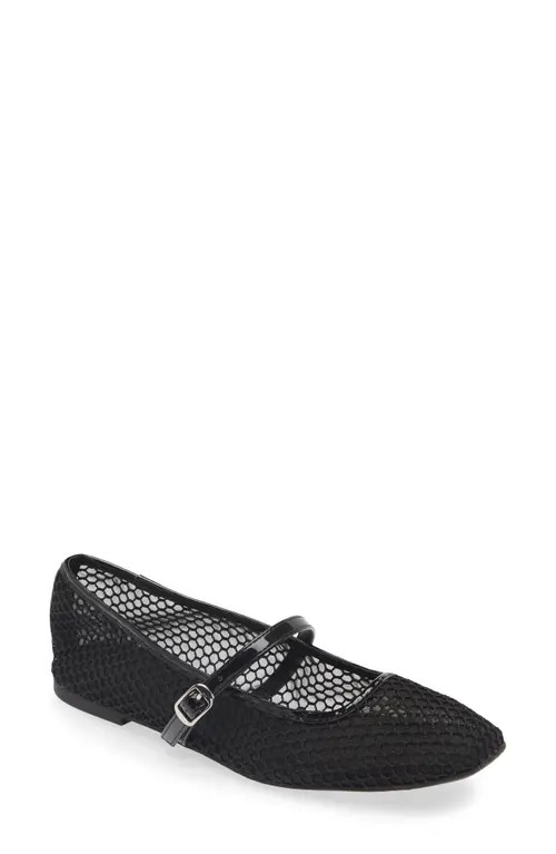 Open Edit Desi Mary Jane Mesh Flat in Black at Nordstrom, Size 9.5 | Nordstrom