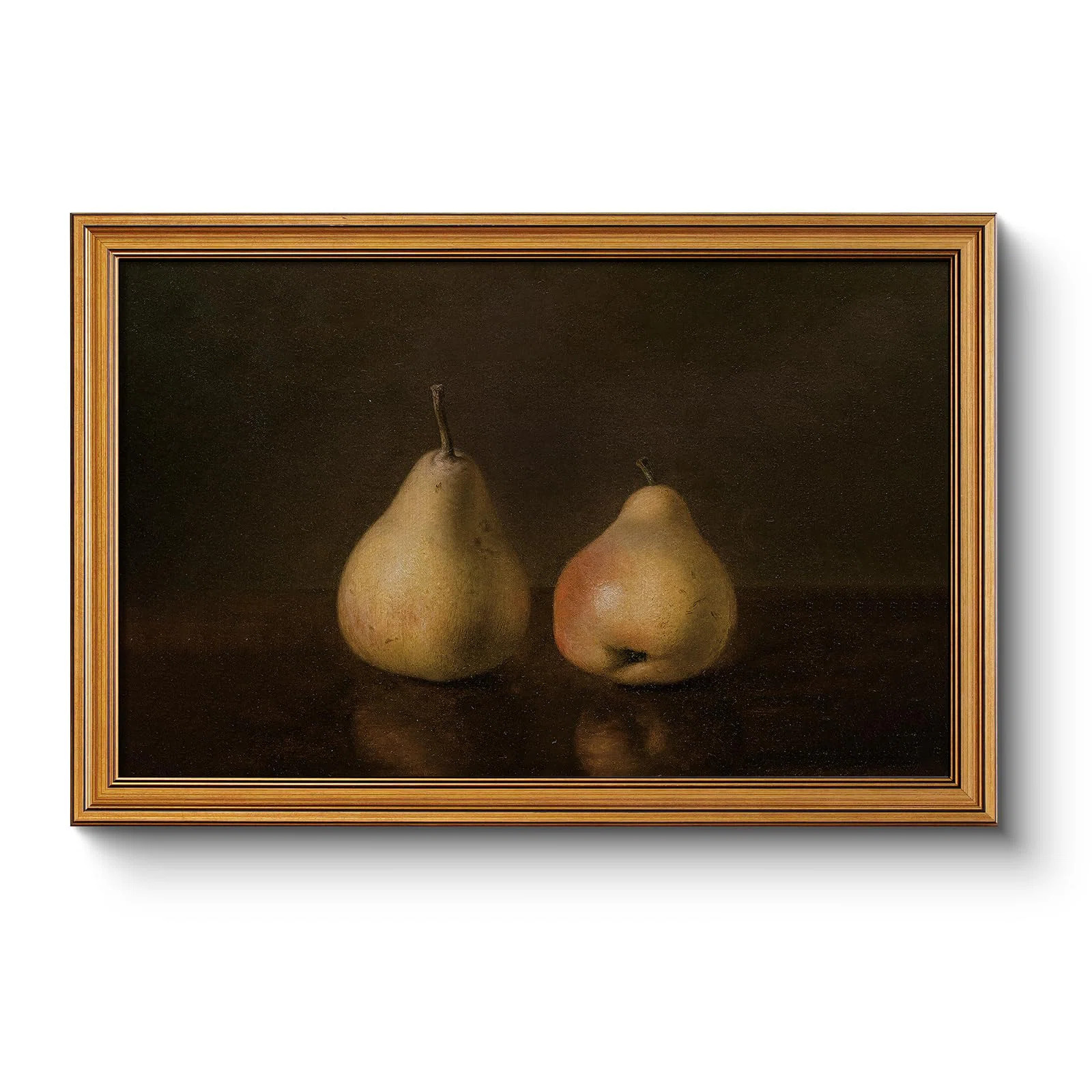 Gold Framed Vintage Wall Art for Living Room, Pear Fruits Painting Prints Shelf Decor for Kitchen... | Wayfair North America