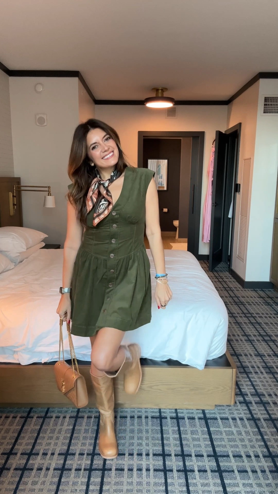 LTKCon outfit! Loving this cutie corduroy dress!! In a size small! Boots runs slightly large. I’m 5’7”

#LTKCon #LTKOver40 #LTKTall