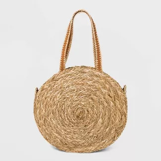 Straw Circle Tote Handbag - Universal Thread™ Natural | Target