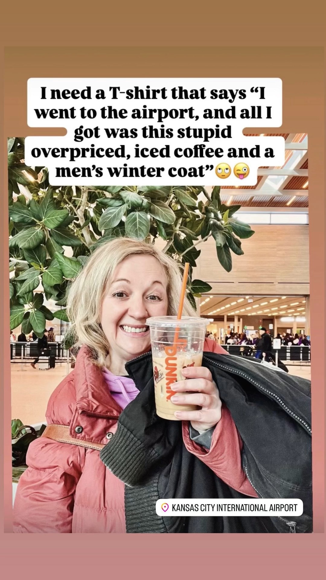 I need a T-shirt that says, “I went to the airport and all I got was an overpriced, iced coffee and a men’s winter coat.”!

#LTKSaleAlert #LTKOver40 #LTKmomlife