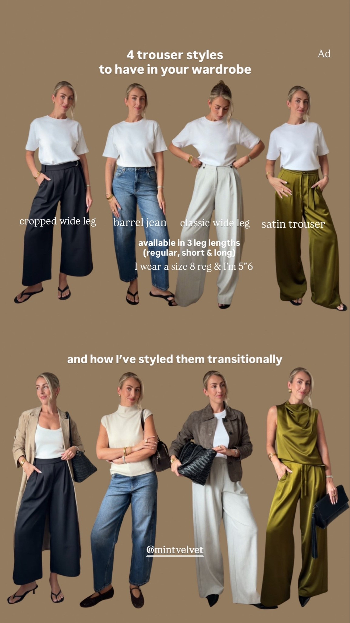 4 trouser styles for transitioning 📌🤍🍂 all available in 3 leg lengths too! 

Barrel leg jeans, wide leg trousers, cropped black trousers, satin trousers, autumn wardrobe, transitional outfits

#LTKFashionMonth #LTKautumn #LTKuk