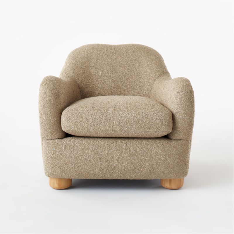 Bacio Camel Boucle Lounge Chair with Bleached Oak Legs by Ross Cassidy + Reviews | CB2 | CB2