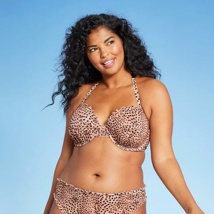 Women's Lightly Lined Ruffle Bikini Top - Shade & Shore™ Purple 32A | Target