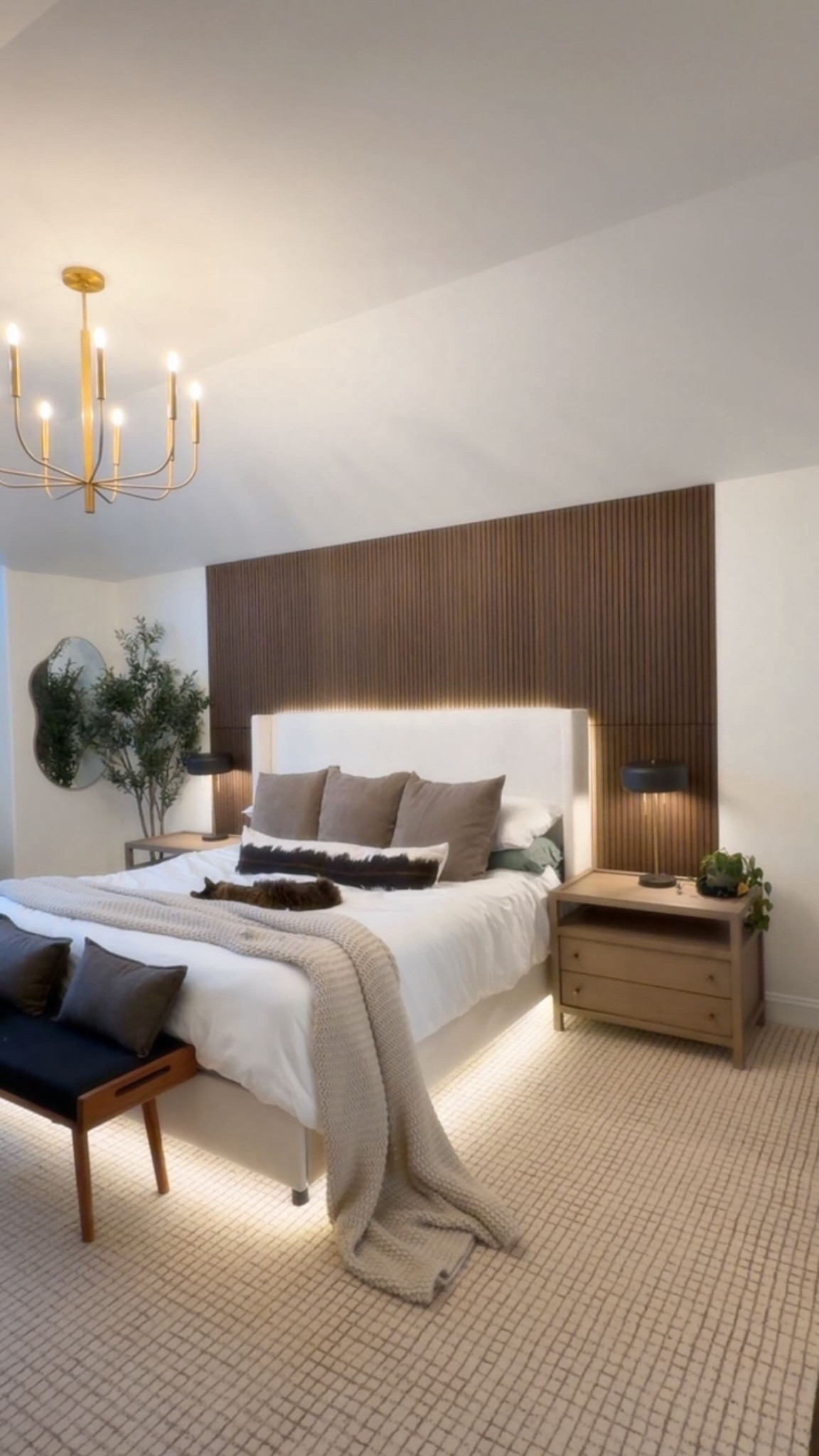 Can’t believe it’s peel and stick! Real
Wood veneer, sound proofing and foam! Easy to cut and stick! Apartment friendly, easy to work with. Love the elevated look these panels have my master bedroom! 
#masterbedroom 

#LTKHome #LTKdayinmylife