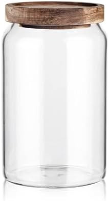 Labina Glass Storage Container Airtight Food Jars Kitchen Canister with Wood Lids, 33 Oz Wide Mou... | Amazon (US)