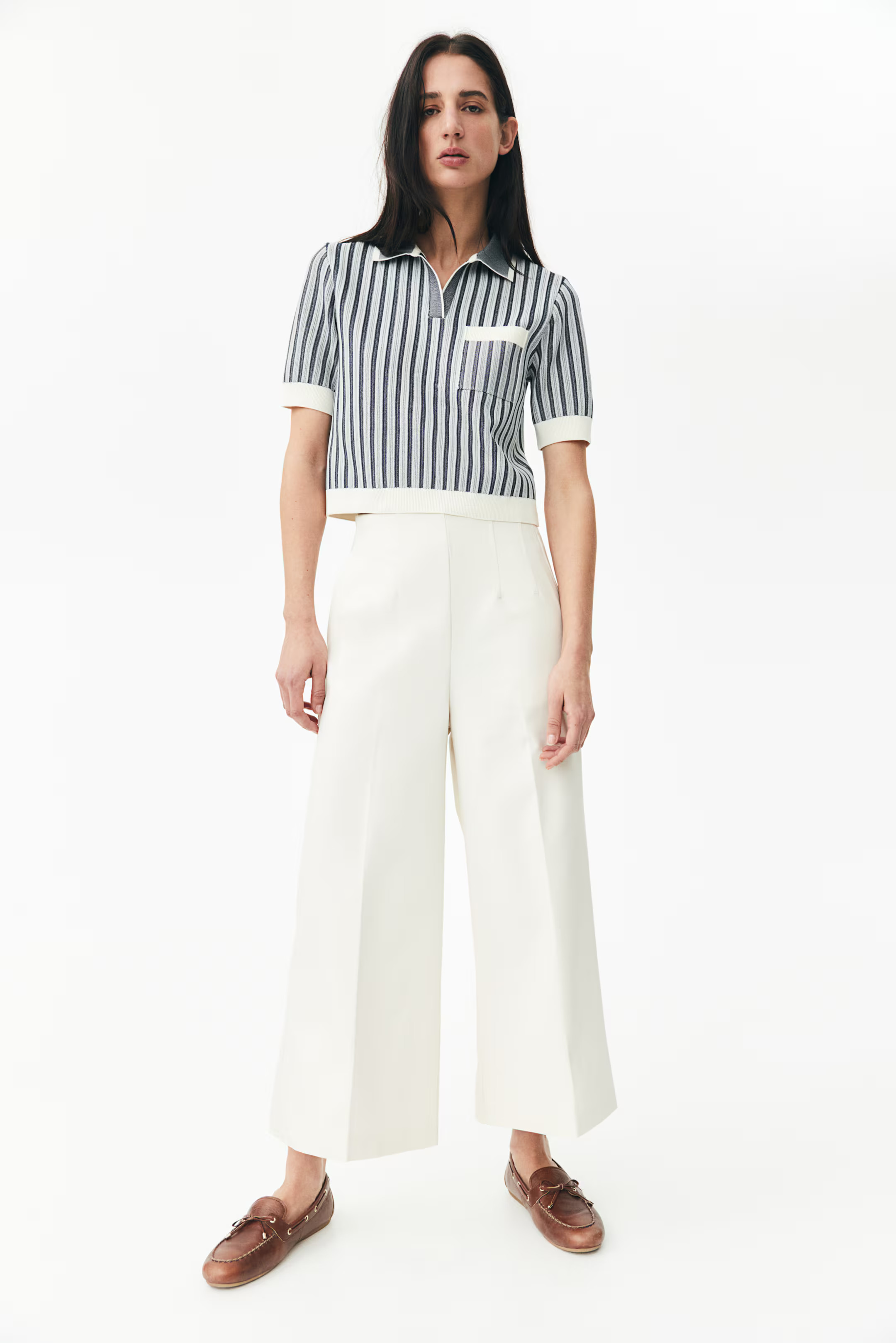 Dart-waist culottes - Cream - Ladies | H&M GB | H&M (UK, MY, IN, SG, PH, TW, HK)