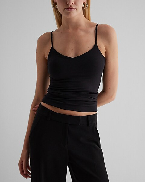 The New Modern Length Supersoft V-neck Bra Cami With Cups | Express