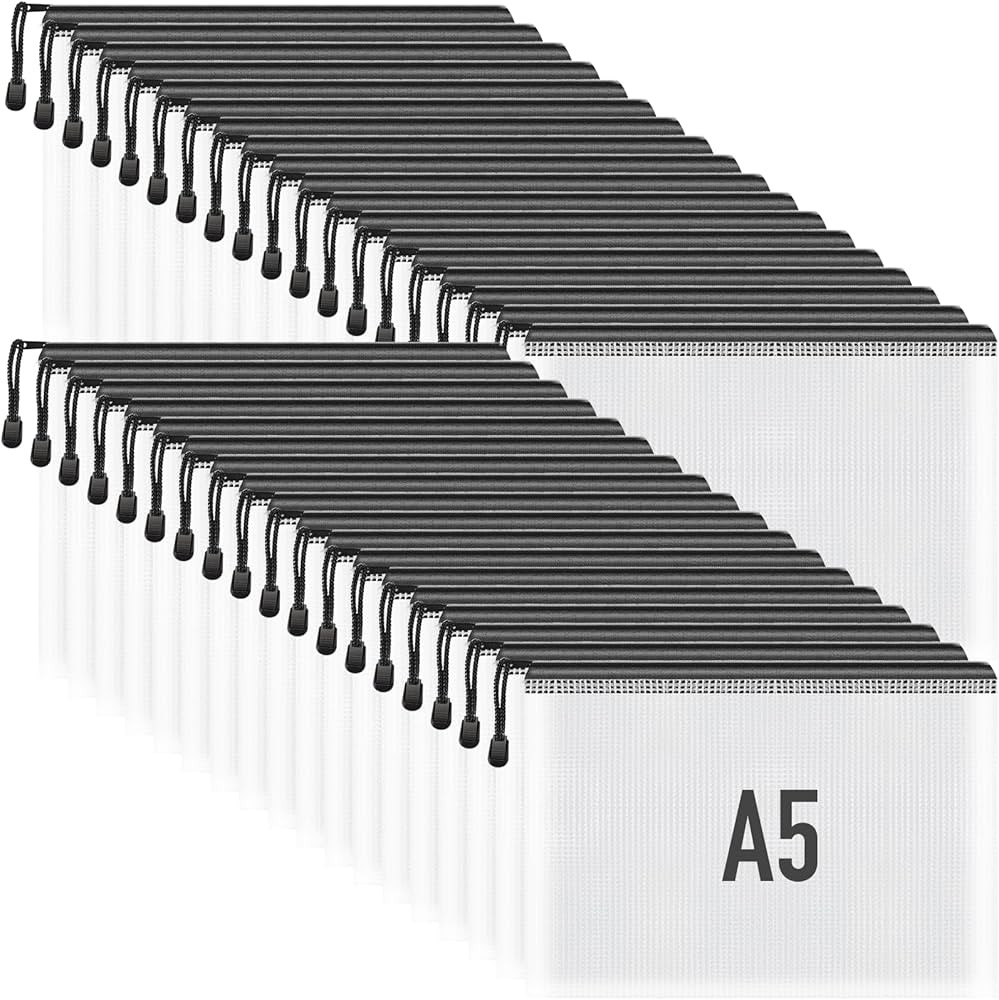 Umriox Small Zipper Pouch, 9.5x7.1 in (Black, 36 Packs), Mesh Bags with Zipper, Storage Bags, Zip... | Amazon (US)