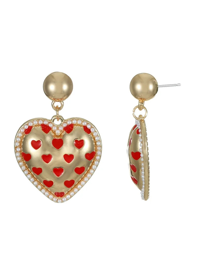 Way to Celebrate Valentine's Day Heart Filled Earrings, 1 Pair | Walmart (US)
