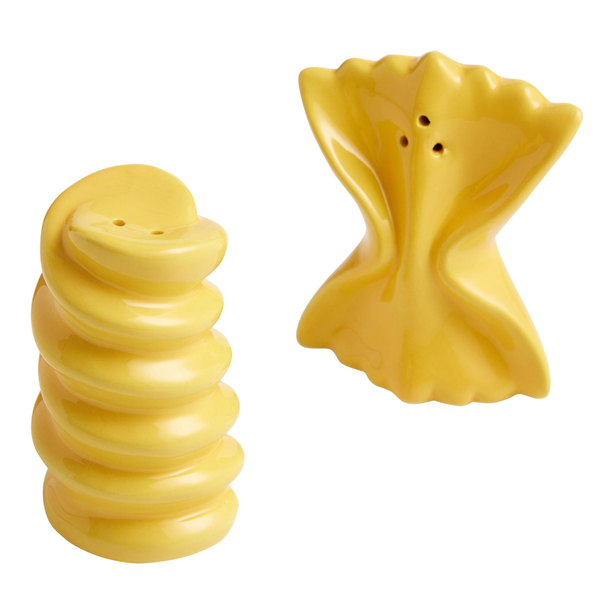 Pasta Ceramic Salt and Pepper Shakers Set, Artisan Fusilli and Farfalle Pasta Shapes, Cute Yellow... | Amazon (US)