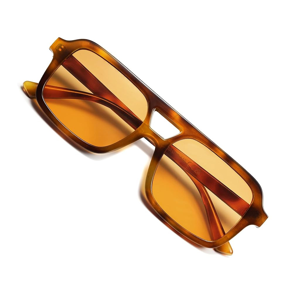 VANLINKER Retro 70s Square Aviator Sunglasses for Women Men Vintage Trendy Rectangle Sun Glasses ... | Amazon (US)