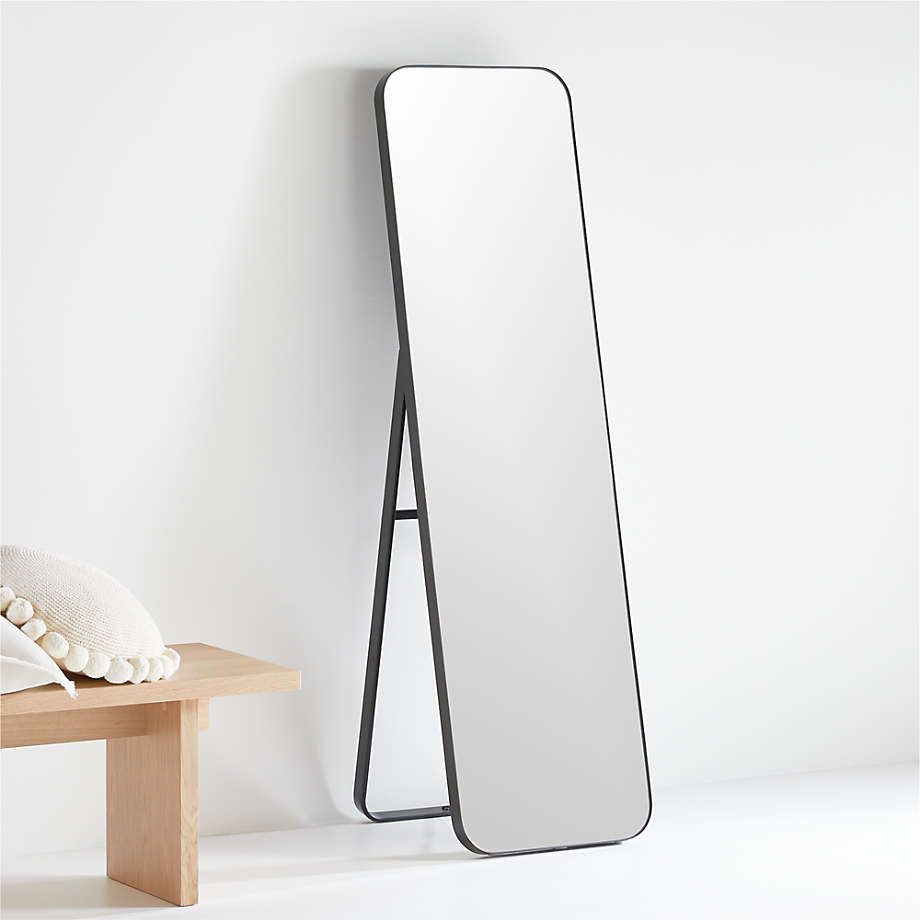 Edge Walnut Standing Mirror + Reviews | Crate & Barrel | Crate & Barrel