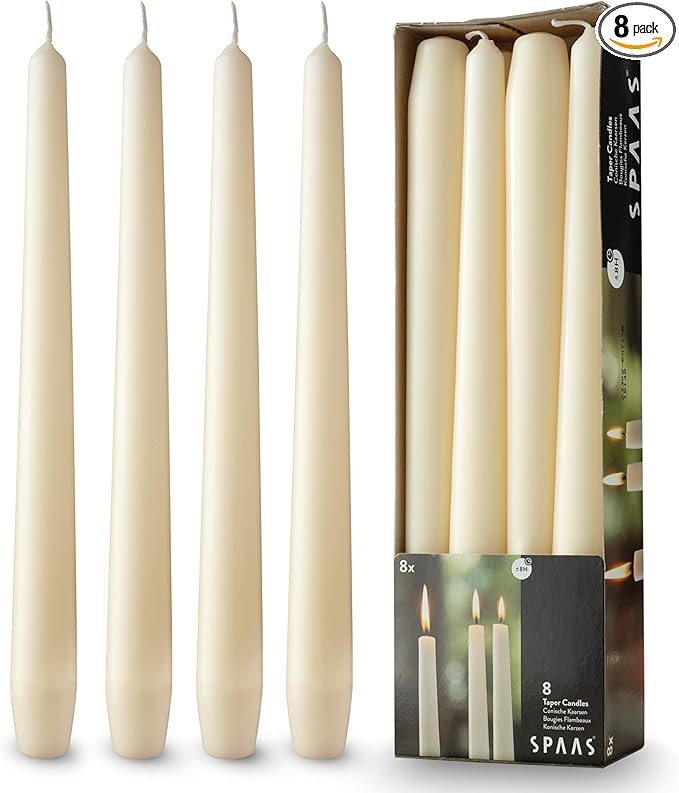 Rambue 10" Ivory Taper Candles - 8 Pack Classic Ivory Candlesticks - Dripless Cream Tapered Candl... | Amazon (US)
