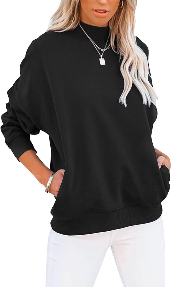 Orchidays Women's Mock turtleneck Long Sleeves Sweatshirts Casual Basic Lightweight Top Loose Fit... | Amazon (US)