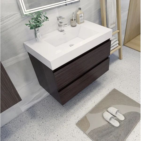 Carneshia 35" Wall-Mounted Single Bathroom Vanity Set | Wayfair North America