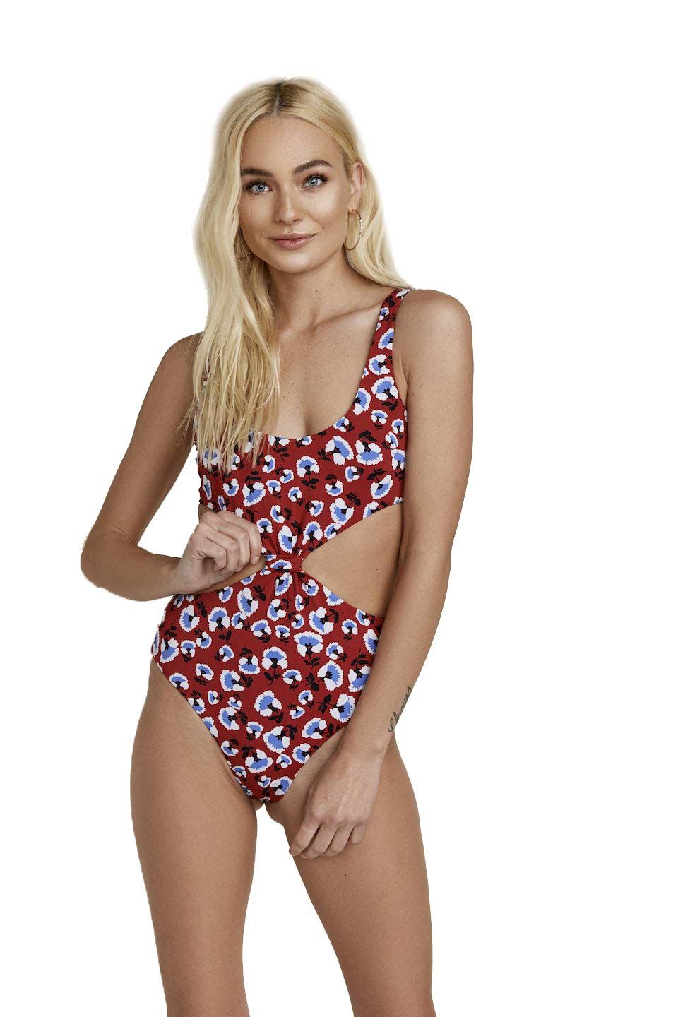 Dippin' Daisy's Rounded Neckline High-Leg and Side Cutouts with Knotted Middle Cheeky Coverage Bi... | Amazon (US)