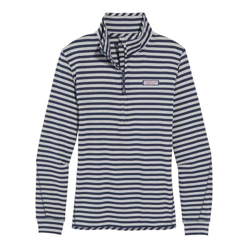vineyard vines Women's Striped Sankaty Shep Shirt™, Navy/Grey Stripe, Medium | Amazon (US)