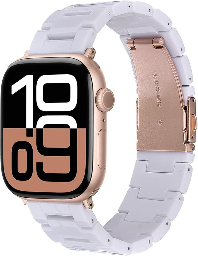 V-MORO Resin Band Compatible with Apple Watch Bands Series 11/10/9/8/7 41mm 42mm 40mm 38mm Fashio... | Amazon (US)