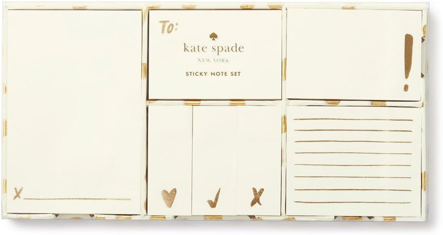 Kate Spade New York Women's Sticky Note Set, Flamingo Dot Gold (176255) | Amazon (US)