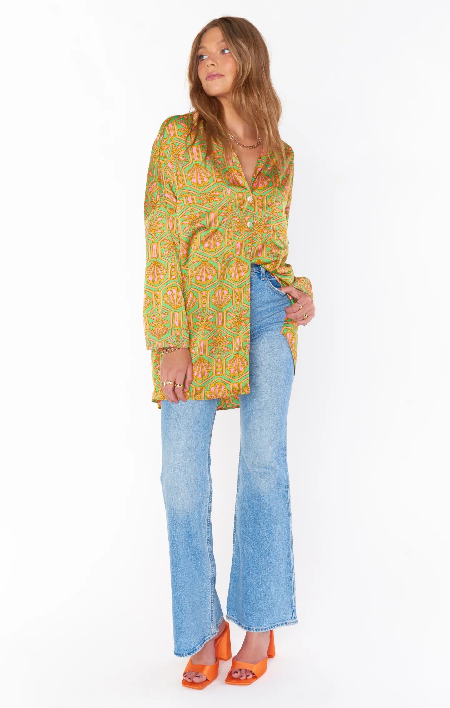 Johns Button Down Shirt ~ Palm Deco | Show Me Your Mumu